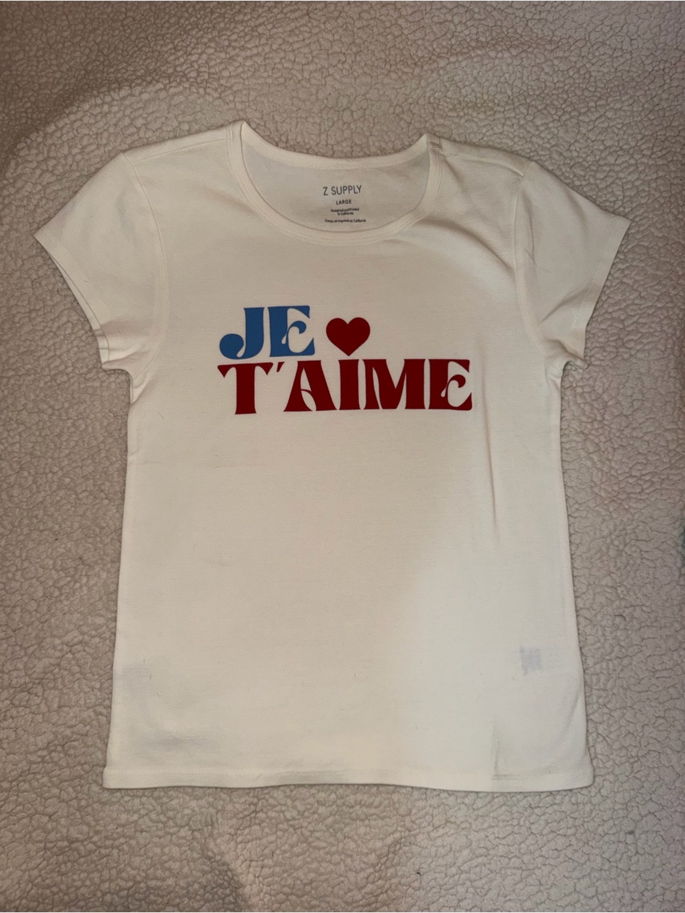 Z-Supply 100%Cotton Sold Out
French ILOVE YOU T-Shirt REDWHITEANDBLUE
